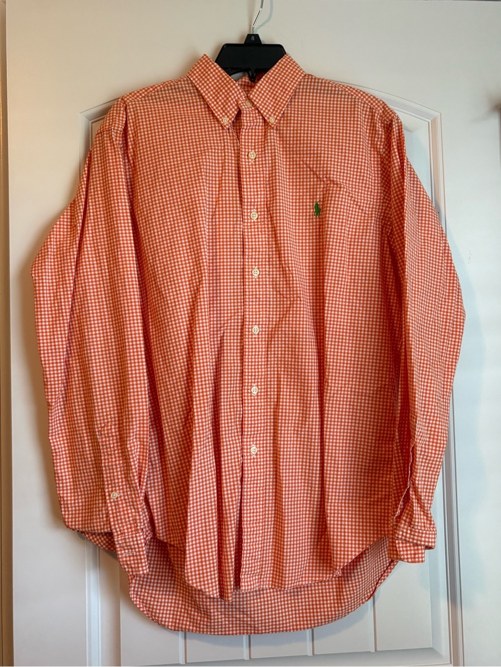 Ralph Lauren Orange Gingham Button-Down Shirt